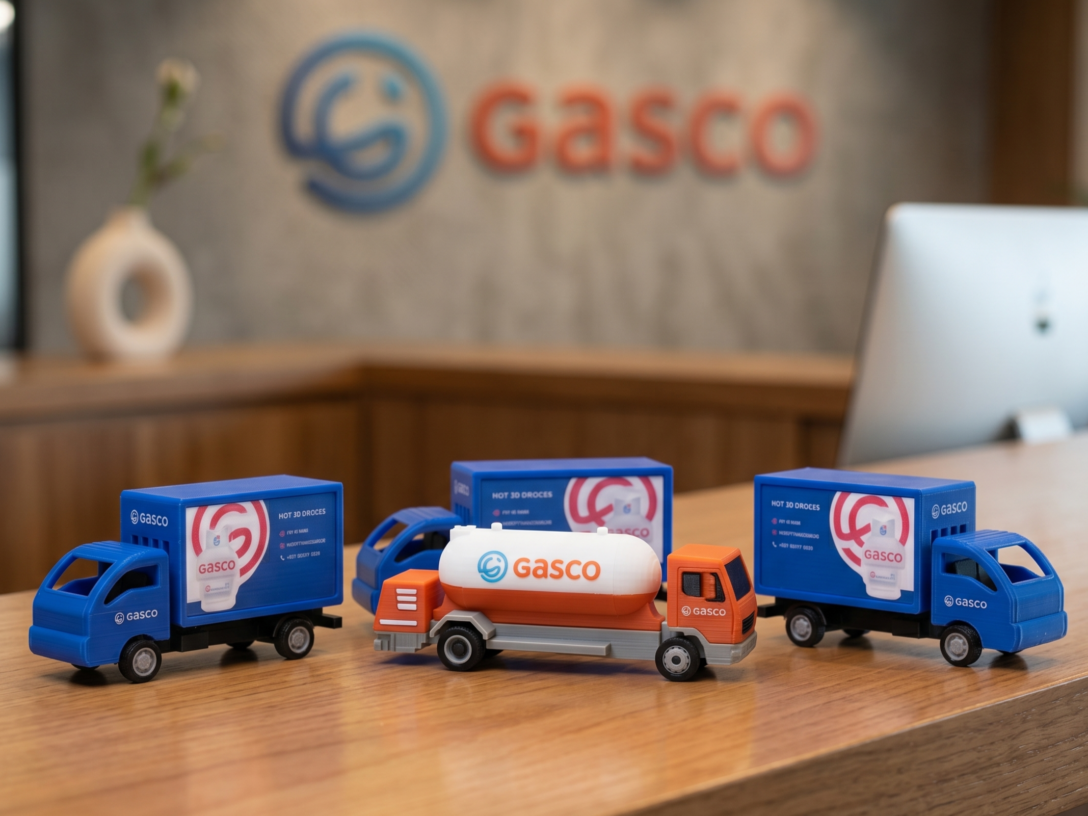 Flota de camiones GASCO a escala fabricados en impresión 3D - SILICON 3D