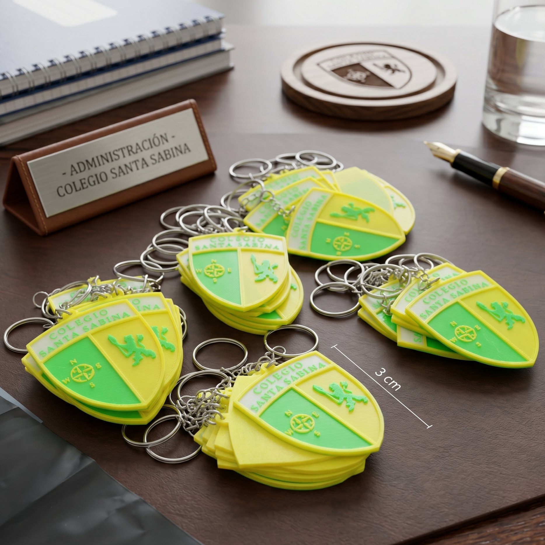 Llaveros corporativos personalizados en impresión 3D para Colegio Santa Sabina Concepción